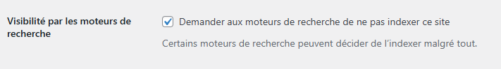 no index sur wordpress